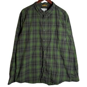 Columbia Out and Back Long Sleeve Plaid Button Down Twill Shirt Brown Green XL